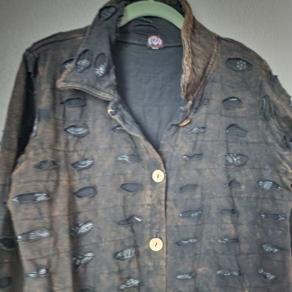 GRATEFUL DEAD VINTAGE Shacket Steal Your Face Skull Patch XL - Picture 4 of 13